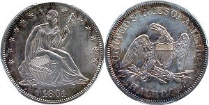 GFRC Open Set Registry - West Coast 1861 Seated  50C