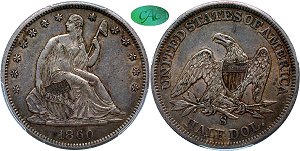 GFRC Open Set Registry - Oregon Beaver 1860 Seated  50C