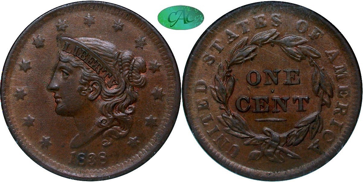 Early Copper 1C 1838