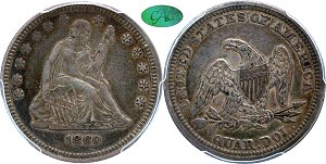 GFRC Open Set Registry - Iowa Collection III 1860 Seated  25C