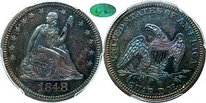 GFRC Open Set Registry - Pikes Peak 1848 Seated  25C