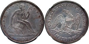 GFRC Open Set Registry - Herms Halves 1859 Seated  50C