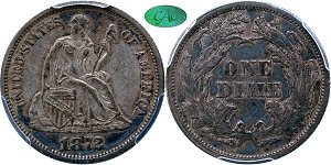 GFRC Open Set Registry - Sacandaga 1872 Seated  10C