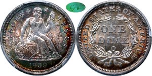 GFRC Open Set Registry - Coulombe Family 1859 Seated  10C