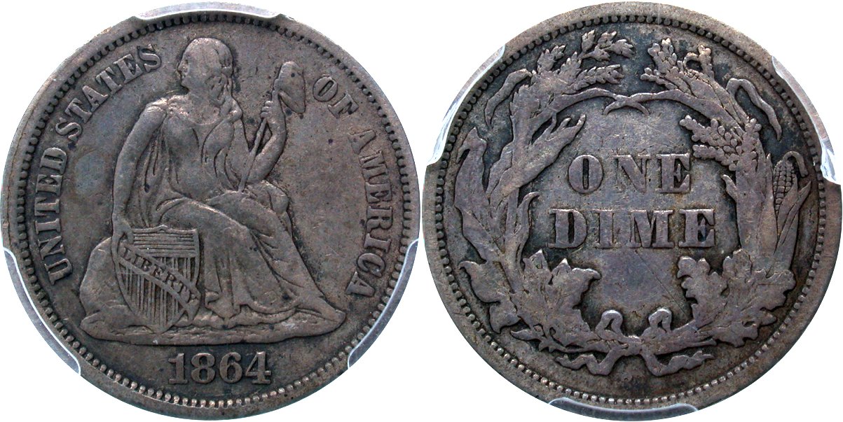 Seated 10C 1864