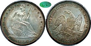 GFRC Open Set Registry - Oregon Beaver 1860 Seated  50C