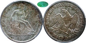 GFRC Open Set Registry - Oregon Beaver 1859 Seated  50C