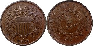 GFRC Open Set Registry - Badger Mountain 1864-1873 2Cent  2C