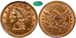 GFRC Open Set Registry - Oregon Beaver 1857 Gold Liberty G$2.5