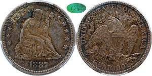 GFRC Open Set Registry - Pikes Peak 1887 Seated  25C