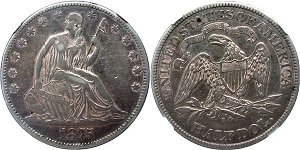 GFRC Open Set Registry - West Coast 1875 Seated  50C