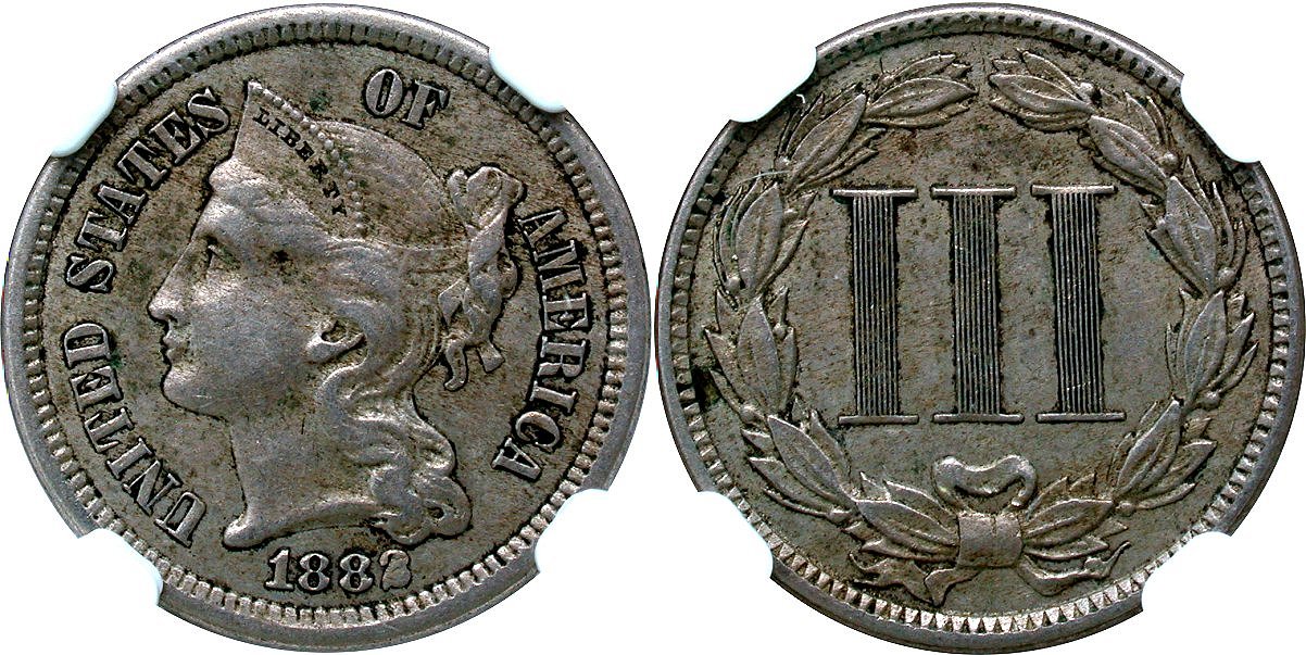 3Cent Nickel 3C 1882