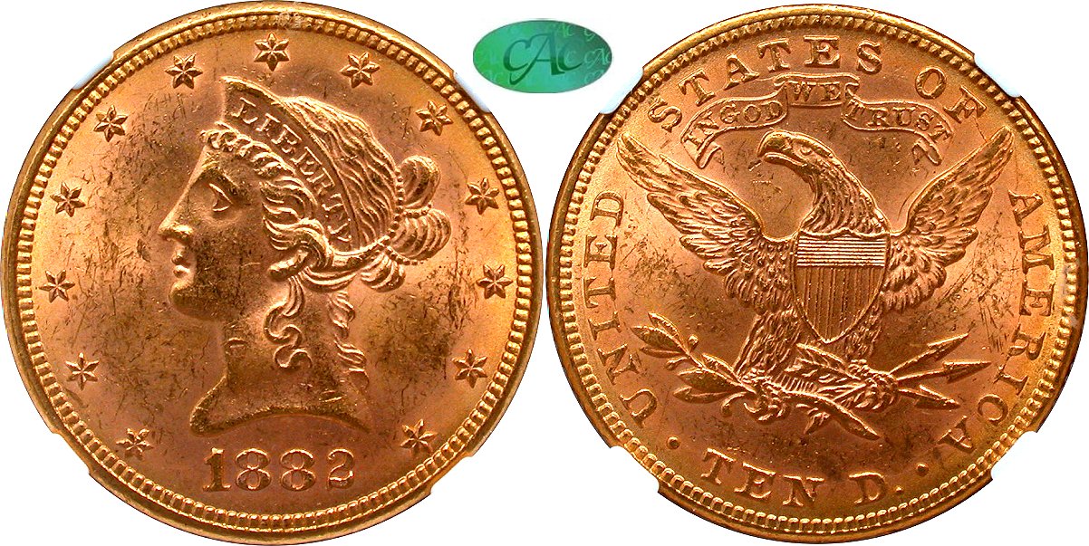 Gold G$10 1882