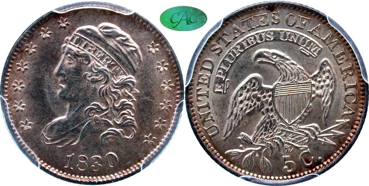Capped Bust 5C 1830