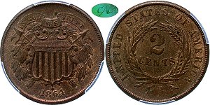 GFRC Open Set Registry - Civil War 1864 Early Copper Large Motto 2C