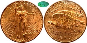 GFRC Open Set Registry - Alexandria 1908 - 1932 Gold St Gaudens G$20