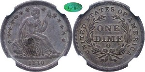 GFRC Open Set Registry - Dale Miller 1840 Seated  10C