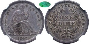 GFRC Open Set Registry - Dale Miller 1840 Seated  10C