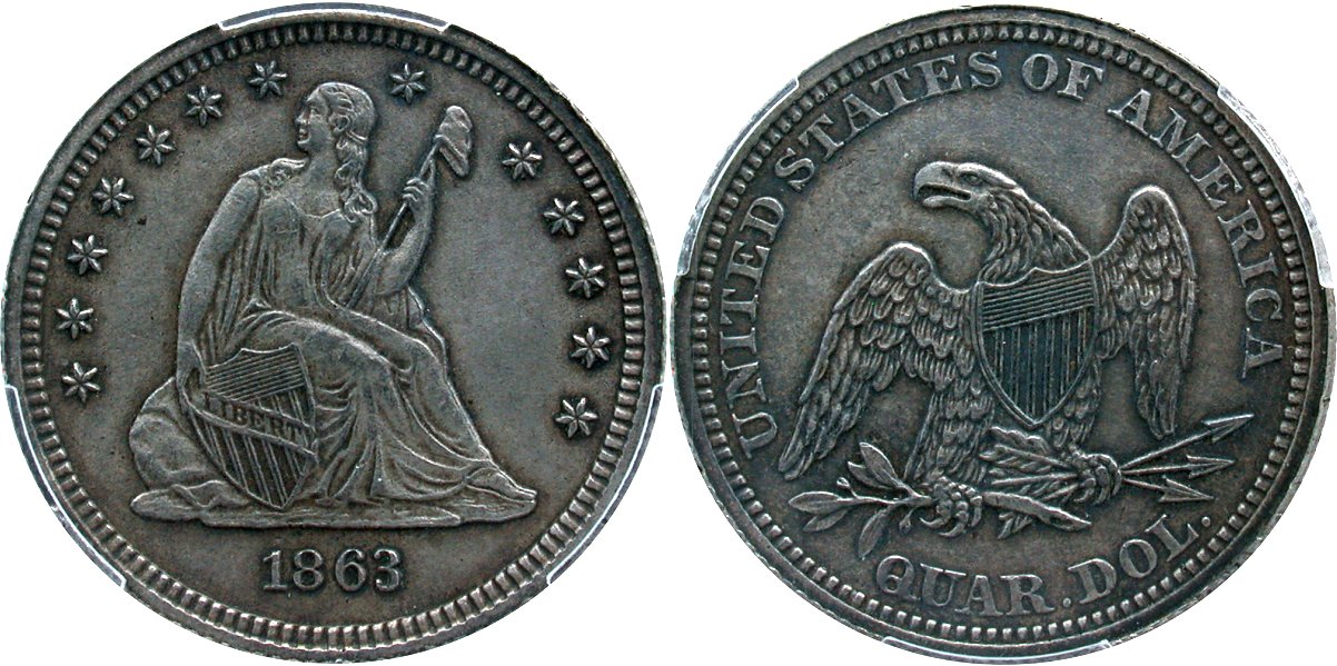 Seated 25C 1863