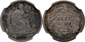 GFRC Open Set Registry - Civil War 1863 Seated  5C