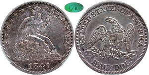 GFRC Open Set Registry - Newtown 1847 Seated  50C