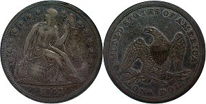 GFRC Open Set Registry - Badger Mountain 1840-1866 Seated No Motto $1