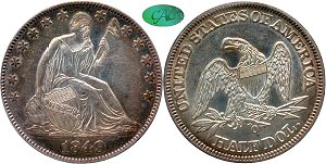 GFRC Open Set Registry - Pikes Peak 1849 Seated  50C