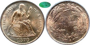 GFRC Open Set Registry - Gerry Fortin 1870 Seated  10C