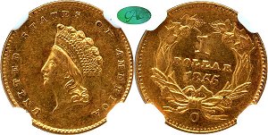 GFRC Open Set Registry - Mountain Home_ 1854 - 1856 Gold Type 2 Indian Princess G$1