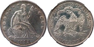 GFRC Open Set Registry - Oregon Beaver 1883 Seated  50C