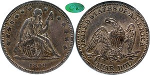 GFRC Open Set Registry - Pikes Peak 1859 Seated  25C