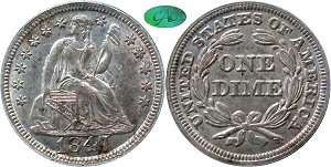GFRC Open Set Registry - Coulombe Family 1847 Seated  10C