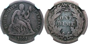 GFRC Open Set Registry - Civil War 1861 Seated  10C