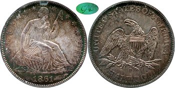 GFRC Open Set Registry - Gene Gardner 1861 Seated  50C