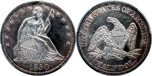 GFRC Open Set Registry - Oregon Beaver 1850 Seated  50C