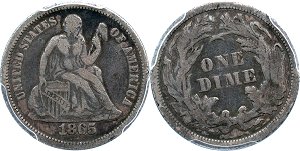 GFRC Open Set Registry - Semikey 1865 Seated  10C