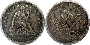 GFRC Open Set Registry - Iowa 1868 Seated  25C