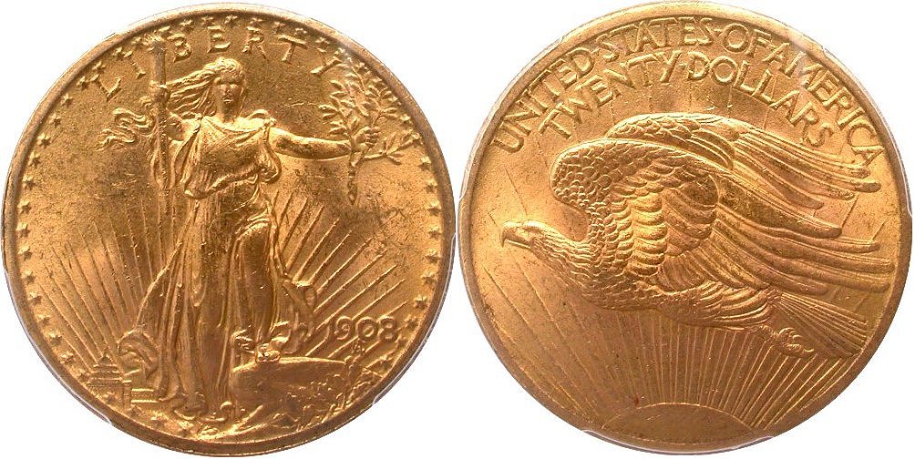 GFRC Open Set Registry - Piedmont 1907 - 1908 Gold St Gaudens G$20