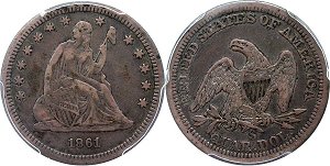 GFRC Open Set Registry - Civil War 1861 Seated  25C