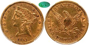 GFRC Open Set Registry - LABELMAN87 1861 Gold Liberty G$5