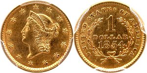 GFRC Open Set Registry - Dempsey 1849 - 1854 Gold Type 1 Liberty Head G$1
