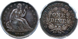 GFRC Open Set Registry - Dazzling 1838-1840 Seated No Drapery 10C