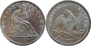 GFRC Open Set Registry - West Coast 1857 Seated  50C