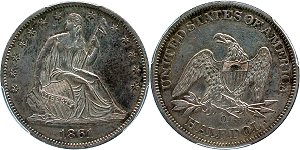 GFRC Open Set Registry - Civil War 1861 Seated Union 50C