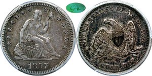 GFRC Open Set Registry - Pikes Peak 1857 Seated  25C