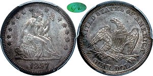 GFRC Open Set Registry - Hoosier 1857 Seated  25C