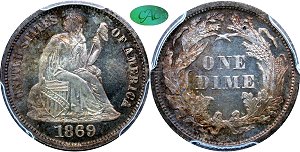 GFRC Open Set Registry - Newtown 1869 Seated  10C