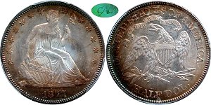 GFRC Open Set Registry - Oregon Beaver 1877 Seated  50C