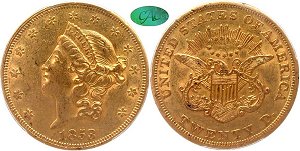 GFRC Open Set Registry - Alexandria 1849 - 1866 Gold Liberty G$20