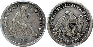 GFRC Open Set Registry - Civil War 1862 Seated  25C